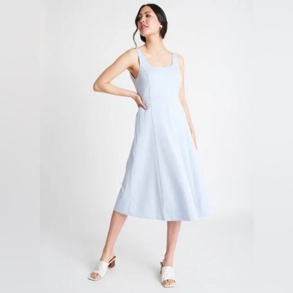 Kit and  Ace Baby Blue Sleeveless Maxi Dress Tie Back Light Pastel Blue size 10 - Picture 1 of 11